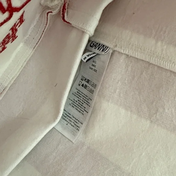 Ganni Striped Tote in Red and White - Picture 3 of 4